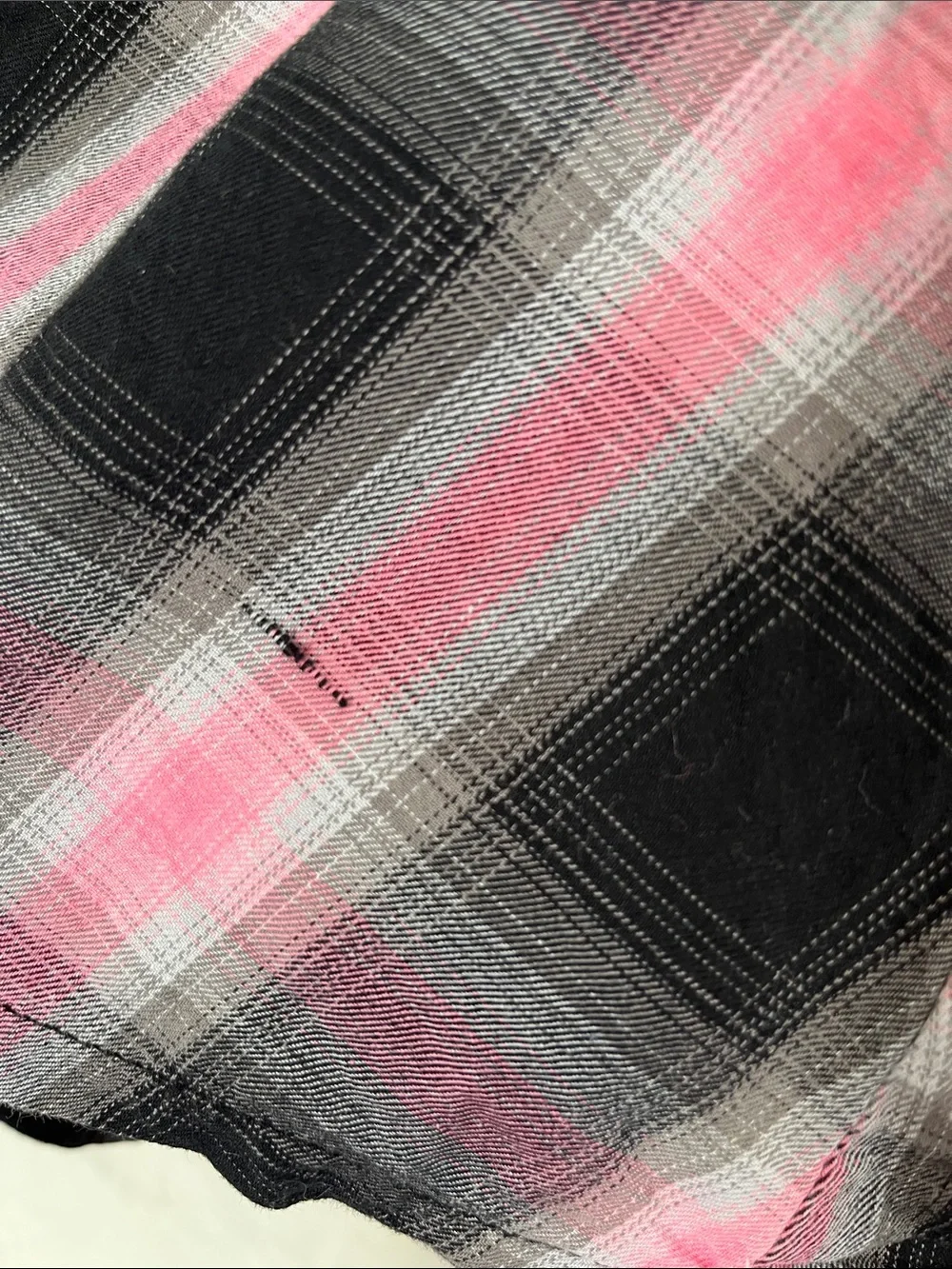 Disturbia Pink and Black Plaid Layered Cotton Mini Skirt Size 8 (UK 12)